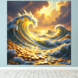 Goldene Sturmflut des Schicksals Canvastryck