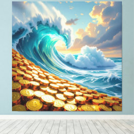 Goldene Sturmflut des Schicksals Canvastryck