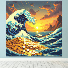 Goldene Sturmflut des Schicksals Canvastryck