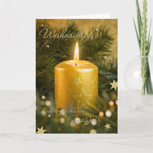 Goldene Weihnachtskerze Helgkort (Framsida)