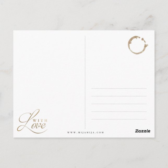 GOLDENE WELTKARTE GLOBUS Postkarte Vykort (Baksida)