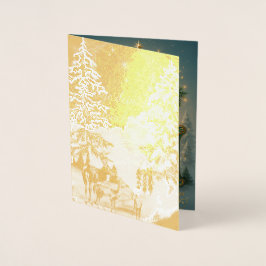 Goldenes Initial G mit Weihnachtsmann und Krone Folierat Kort