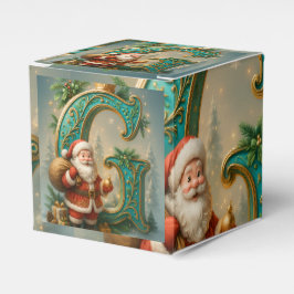 Goldenes Initial G mit Weihnachtsmann und Krone Presentaskar