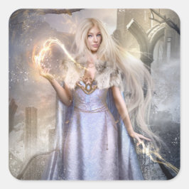Goldenmark Epic Fantasy Art Sticker Fyrkantigt Klistermärke