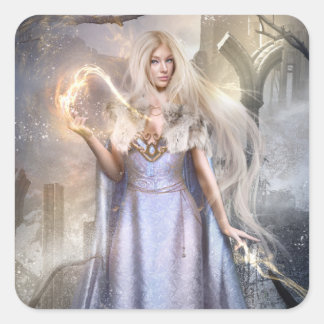 Goldenmark Epic Fantasy Art Sticker Fyrkantigt Klistermärke