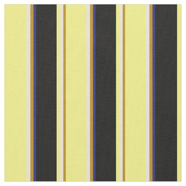Goldenrod, Bisque, Gult, Black & Midnight Blue Tyg (Närbild)