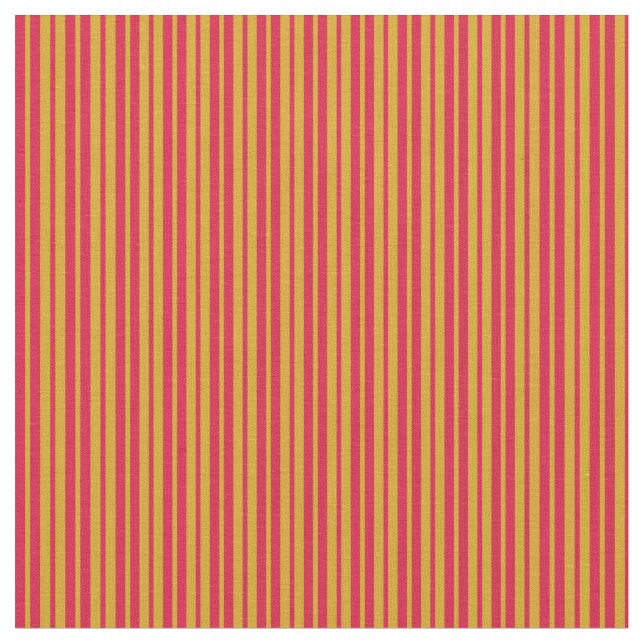 Goldenrod & Crimson Färgad Lining Mönster Tyg (Närbild)