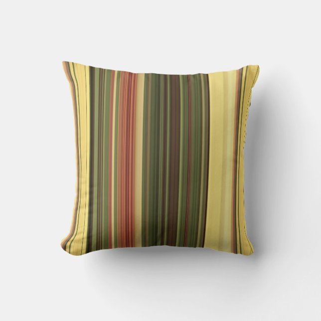 Goldenrod Fält Gult och Grönt Rand Kudde (Framsida)