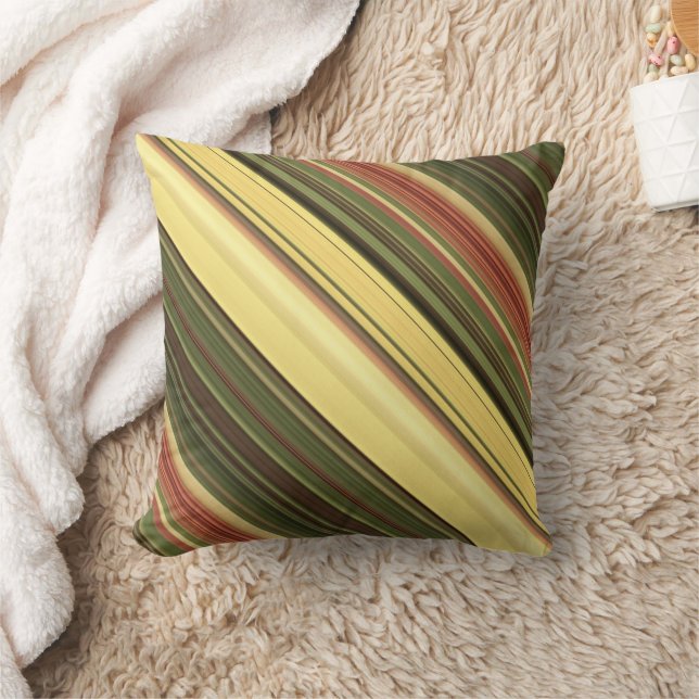 Goldenrod Fält Gult och Grönt Rand Kudde (Filt)