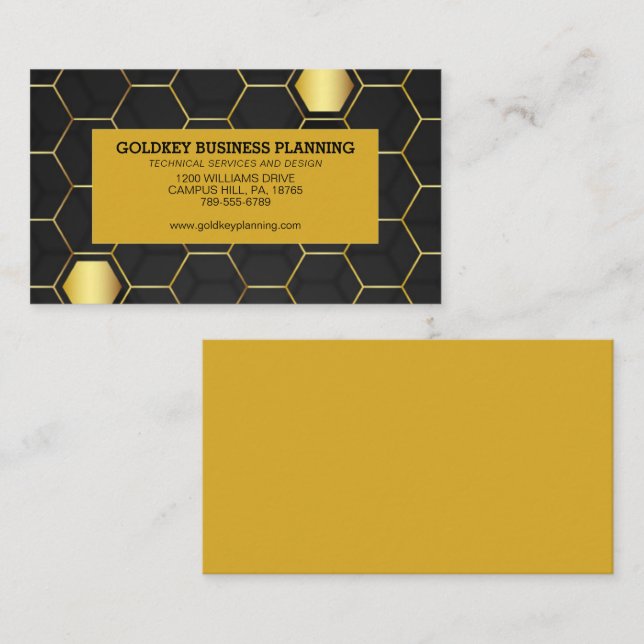 Goldenrod Honeycomb Shadow Visitkort (Fram/baksida)