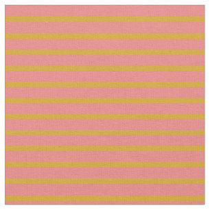 Goldenrod & Light Coral Färgad stripe Mönster Tyg