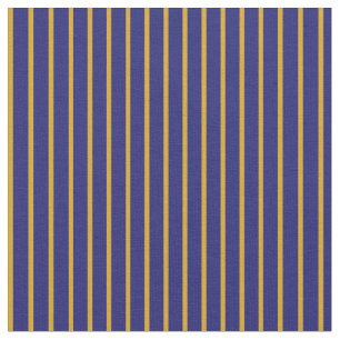 Goldenrod & Midnight Blue Färgad Stripe Mönster Tyg