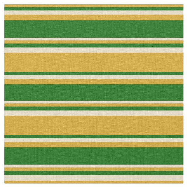 Goldenrod, Mörk grönt och Tan Mönster Tyg (Närbild)