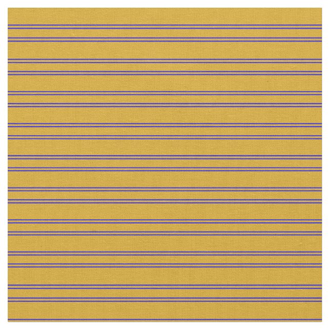 Goldenrod och Blue Rand Mönster Tyg (Närbild)