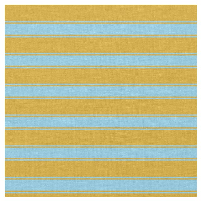 Goldenrod och Himlar Blue Färgad Rand Mönster Tyg (Närbild)