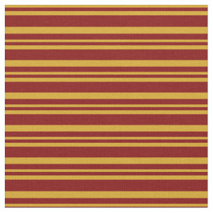Goldenrod och Maroon Linjer/Rand Mönster Tyg