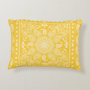 Goldenrod Paisley Design-1 accentkudde Prydnadskudde