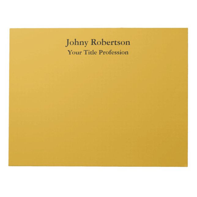 Goldenrod - platt, elegant, modern anteckningsblock (Framsida)