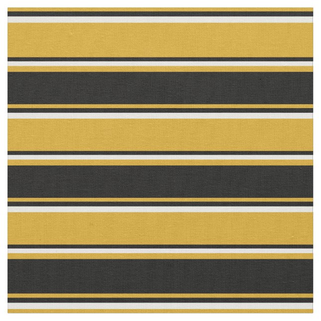 Goldenrod, svart och vitt Rand/Linjer Mönster Tyg (Närbild)