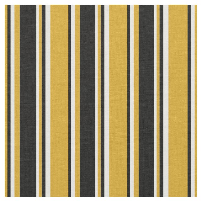 Goldenrod, svart och vitt Rand Tyg (Närbild)