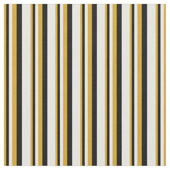 Goldenrod, Svartvit vit/strimlad Mönster Tyg (Närbild)