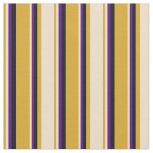 Goldenrod, Tan, Indigo och Black Linjer Tyg