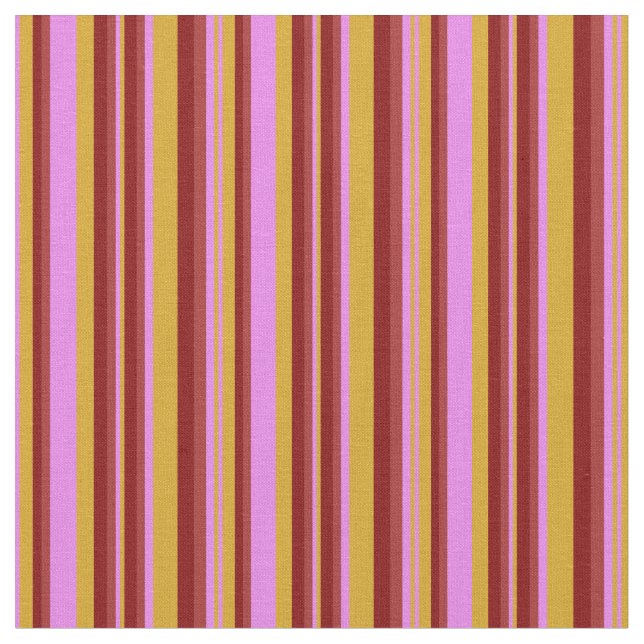 Goldenrod, Violet, Brown & Maroon Färgad Mönster Tyg (Närbild)