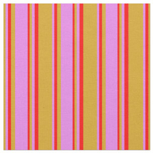 Goldenrod, Violet & Red Linjer/Rand Mönster Tyg