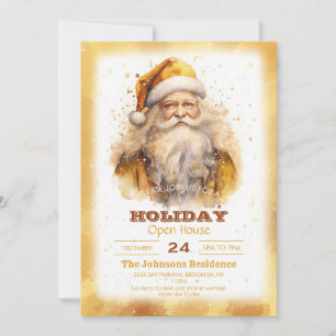 GoldenSanta Claus Watercolor Inbjudningar