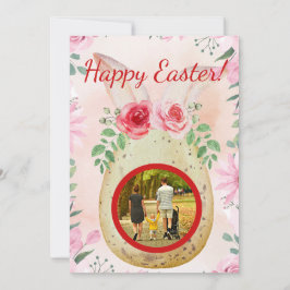 Golder Easter egg with photo Inbjudningar