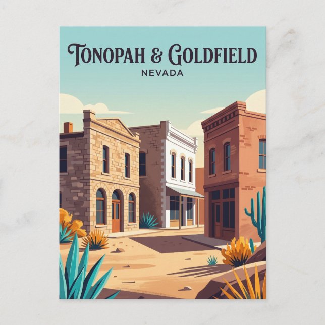 Goldfield och Tonopah Nevada Vykort (Framsida)