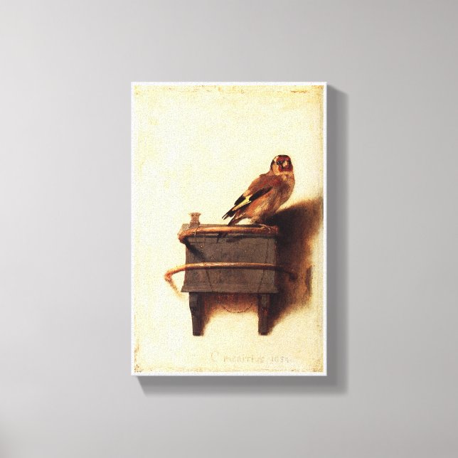 Goldfinch av Carel Fabritius Canvastryck (Framsida)