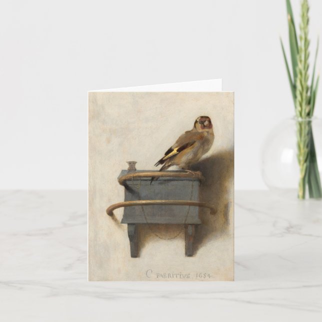 Goldfinch av Carel Fabritius Tack Kort (Framsida)