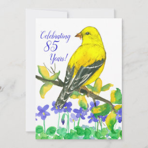 Goldfinch Bird 85:e Födelsedagsfest inbjudan