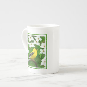 Goldfinch-färgning - Cute Original Hund Art Benporslin Mugg