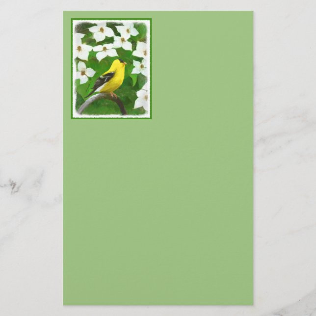 Goldfinch-färgning - Cute Original Hund Art Brevpapper (Framsida)