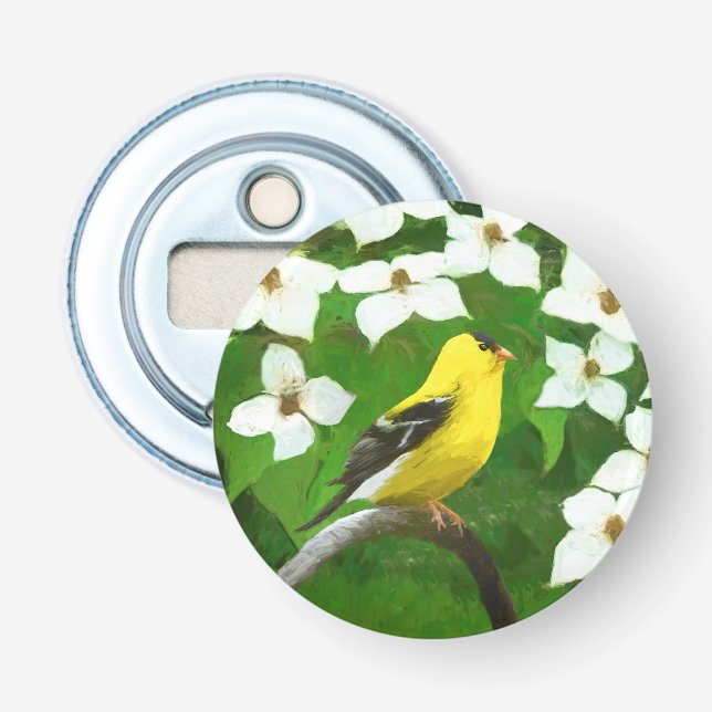Goldfinch-färgning - Cute Original Hund Art Flasköppnare (Framsidan)