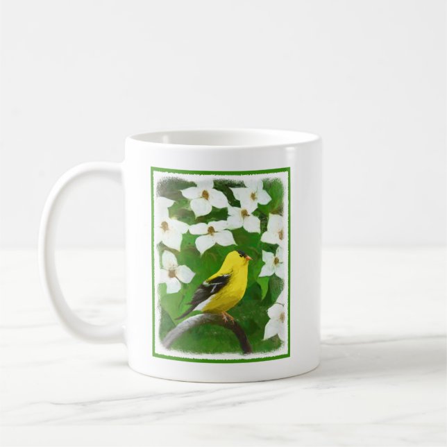 Goldfinch-färgning - Cute Original Hund Art Kaffemugg (Vänster)