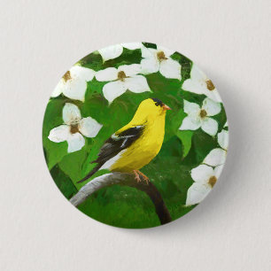 Goldfinch-färgning - Cute Original Hund Art Knapp
