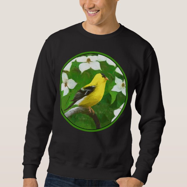 Goldfinch-färgning - Cute Original Hund Art Lång Ärmad Tröja (Framsida)