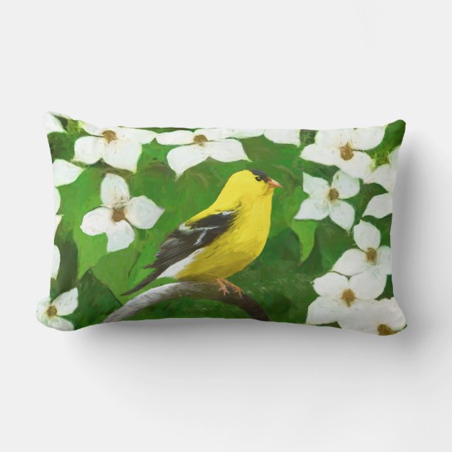 Goldfinch-färgning - Cute Original Hund Art Lumbarkudde (Framsida)