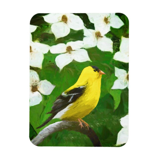 Goldfinch-färgning - Cute Original Hund Art Magnet (Vertikal)