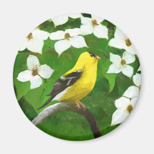 Goldfinch-färgning - Cute Original Hund Art Magnet