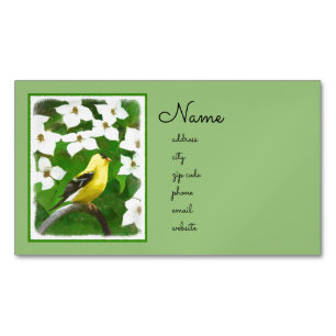 Goldfinch-färgning - Cute Original Hund Art Magnetiska Visitkort