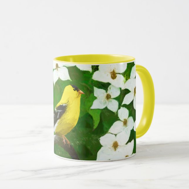 Goldfinch-färgning - Cute Original Hund Art Mugg (Framsida höger)
