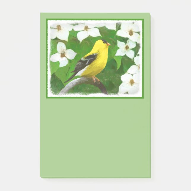 Goldfinch-färgning - Cute Original Hund Art Post-it Block (Framsida)