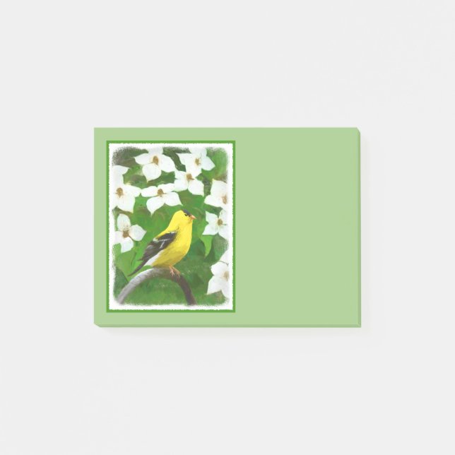 Goldfinch-färgning - Cute Original Hund Art Post-it Block (Framsida)