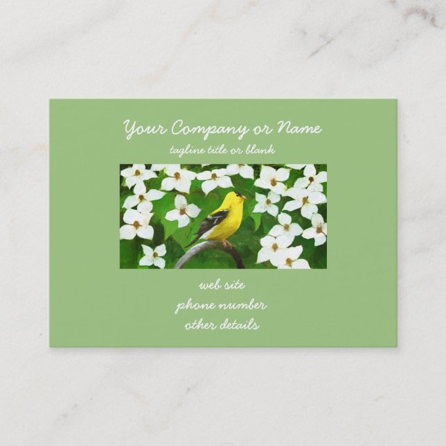 Goldfinch-färgning - Cute Original Hund Art Visitkort (Framsida)