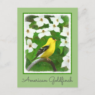 Goldfinch-färgning - Cute Original Hund Art Vykort