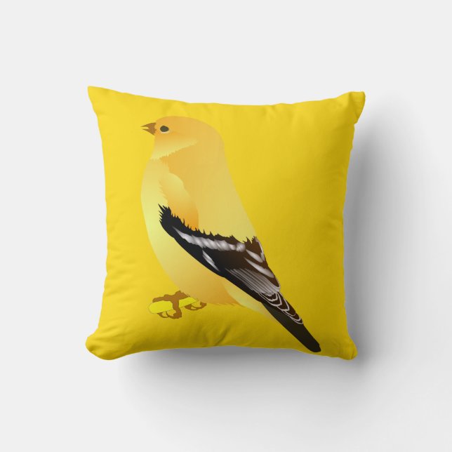 Goldfinch Gult Bird Dekorativ kudde (Framsida)